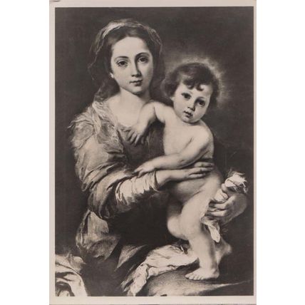 Pitti Firenzi La Vergine Col Figlio Murillo Antique Painting Postcard