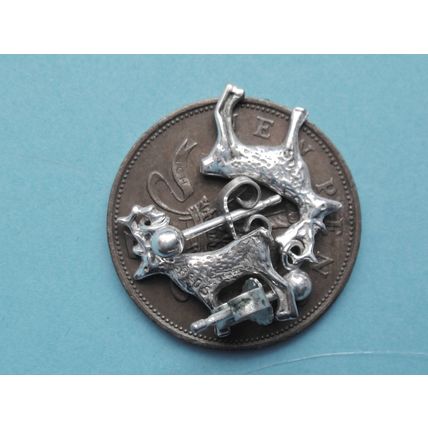 Nordic Influence 830 Silver Reindeer Earrings For Pierced Ears Maker - JR