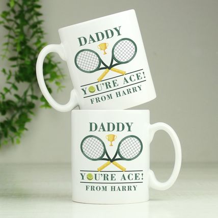 Tennis mug for grandad dad mum girlfriend boyfriend Thank you gift