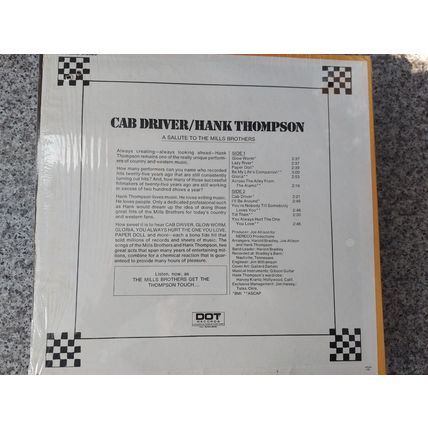 Hank Thompson – Cab Driver - A Salute To The Mills Brothers (DOS25996) 1972 (LP)
