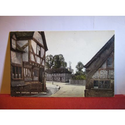 15th C. HOUSES, LACOCK, CHIPPENHAM, WILTSHIRE. unused postcard (a) #