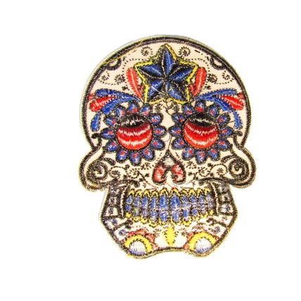 Day Of The Dead Candy Mexican Iron On Skull Patch Patches Badge Embroidered P350