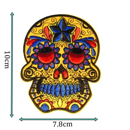 Day Of The Dead Candy Mexican Iron On Skull Patch Patches Badge Embroidered P350