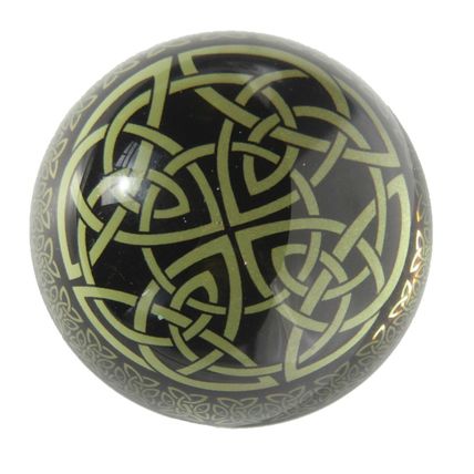 Celtic Paperweight In presentation box 7.5 cm diameter Black & Gold M22