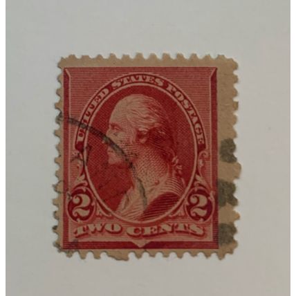 US #220 Washington 2c Stamp Carmine Used Cancelled Presidents Postage Cent￼s USA
