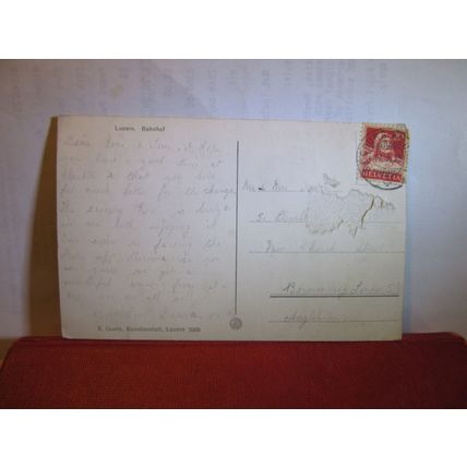 BAHNHOF, LUZERN, SWITZERLAND used vintage postcard Lucerne 1930 pm =