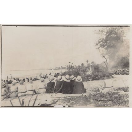 Freetown Girl Guides Day 1932 Camp Fire Lumley Durham Antique Postcard