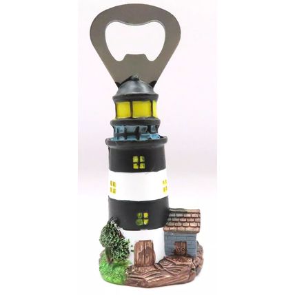 Lighthouse Bottle Opener Light Black & White Striped 9 CM Home Decor Drinks Gift