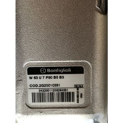 NEW BONFIGLIOLI W63U70P90B5B3 GEAR BOX,W 63 U 7 P90 B5 B3,COD.2G20010351,AY