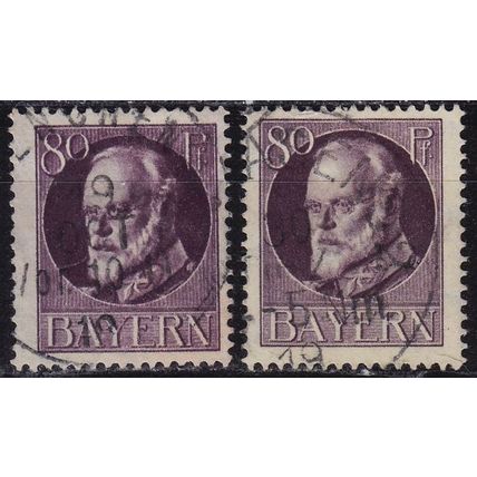 GERMANY Bayern Bavaria [1914] MiNr 0103 I, II ( O/used ) [02]