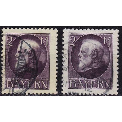 GERMANY Bayern Bavaria [1914] MiNr 0105 I, II ( O/used ) [01]