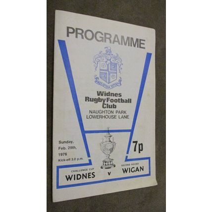 1976 Rugby Football League programme - Widnes v Wigan- Challenge Cup