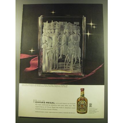 1960 Chivas Regal Ad - Orrefors Robert The Bruce Vase by Sven Palmquist