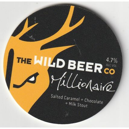 UNUSED KEG CLIP FRONT - THE WILD BEER CO - MILLIONAIRE MILK STOUT