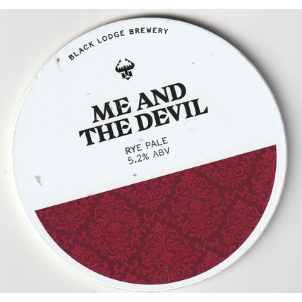 USED KEG CLIP FRONT - BLACK LODGE BREWERY - ME AND THE DEVIL RYE PALE