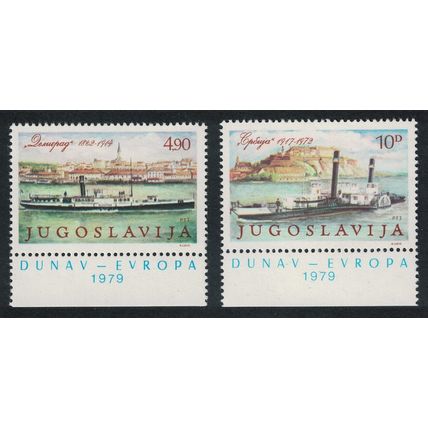 Yugoslavia Steamers Ships Danube Conference 2v Margins 1979 MNH