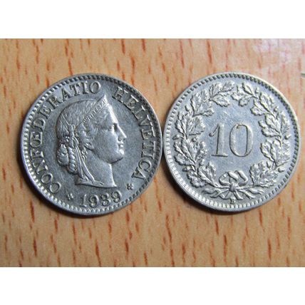 Switzerland 1939 10 Rappen Coin