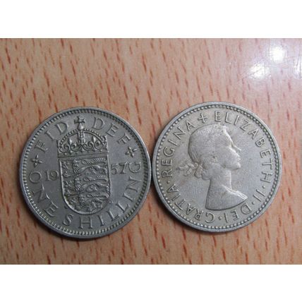 GB 1957 Elizabeth II English 1/- Shilling Coin