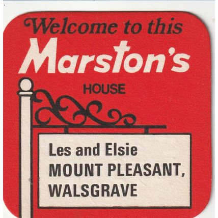 BEER MAT - MARSTONS BREWERY - MOUNT PLEASANT, WALSGRAVE - (Cat No 175) - (1979)