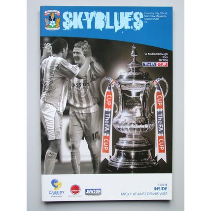 COVENTRY CITY v MIDDLESBROUGH FA Cup 4th Round 28/01/2006