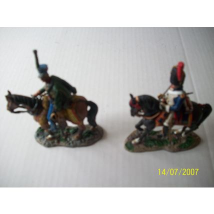 Del Prado Military Soldiers on Horseback X2 Painted Lead Figures ref 2