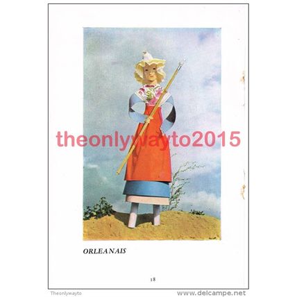 Champagne (front), Orleanais (back), Paper Doll Costumes, Illustration, 1944