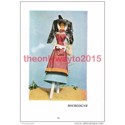 Bourgogne (front), Franche Comte (back), Paper Doll Costumes, Illustration, 1944