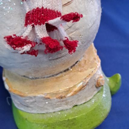 SNOWMAN Christmas STOCKING HOLDER Mantel Hanger Hook Resin Cast Iron Snow