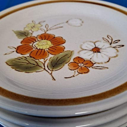 Vintage Lot 4 Mountain Wood TRELLIS BLOSSOM Bread & Butter PLATES 6 3/8" Japan