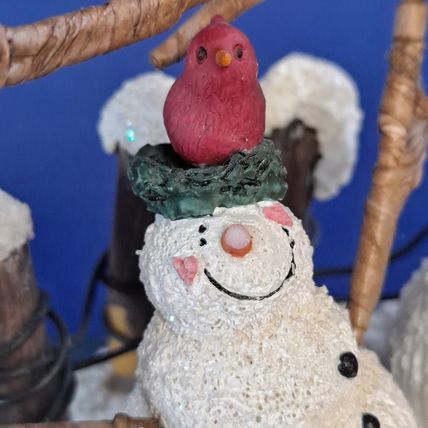 SNOWMAN Christmas STOCKING HOLDER Mantel Hanger Hook Resin Cast Iron