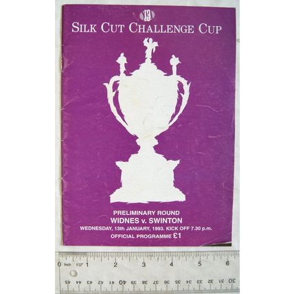 1993 programme Widnes v. Swinton, Silk Cut Challenge Cup Preliminary Round