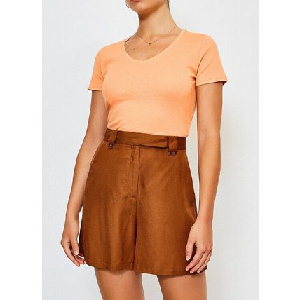 KAREN MILLEN Apricot V-Neck T-Shirt BNWT