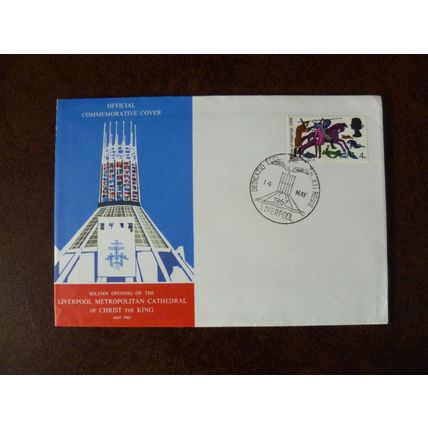 1967 Great Britain Liverpool Metropolitan Cathedral Cover special cancel builder