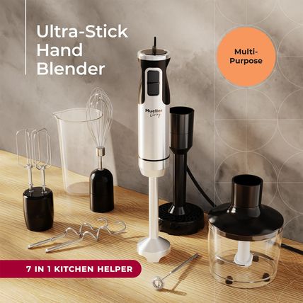 Muellerliving Immersion Hand Blender Full Set - 8 Speed Immersion Blender, Hand