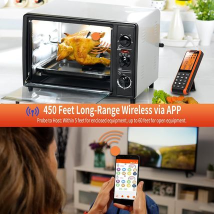 Smart Bluetooth Meat Thermometer - Long Range Wireless Food Thermometer, Digital