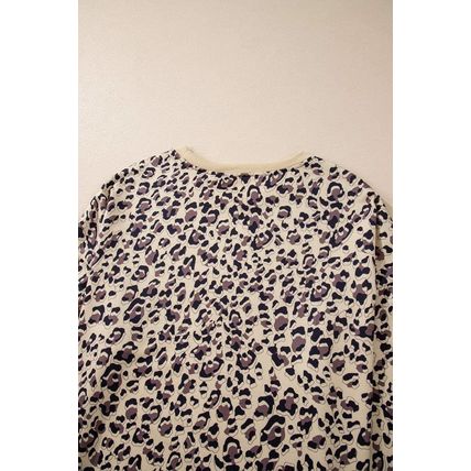 Parchment Leopard Print Crew Neck Sweatshirt