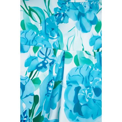 Green Floral Frilled Collar Three Quarters Sleeve Elegant Shirt