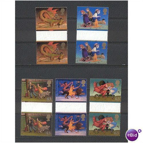 GB 1998 Famous Children Fantasy Novels Gutter Pair Unmounted Mint SG 2050-2054