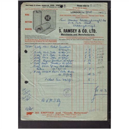 S. RAMSEY & CO LTD, SEBASTIAN ST , LONDON, EC1, 1APR1953