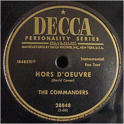 Decca 78 #28848 - "When I'm With You" & "Hors D'oeuvre" - The Commanders