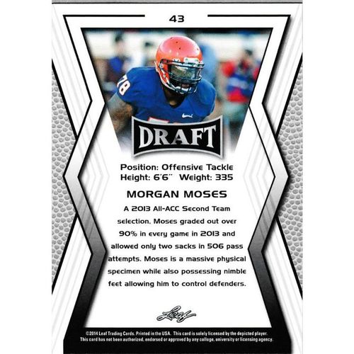 2014 Leaf Draft 43 Morgan Moses Washington Redskins