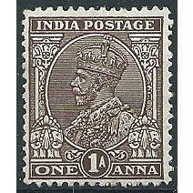 India 1926 SG203 1a Chocolate Mounted Mint ... .