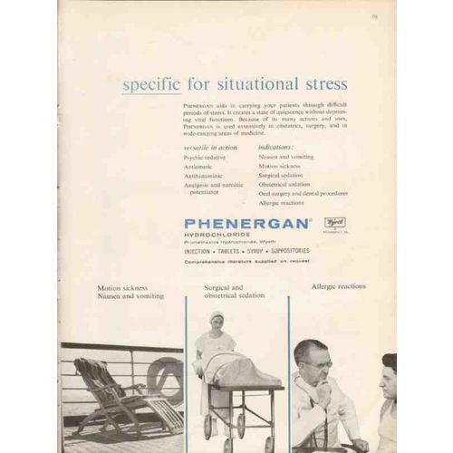 wyeth 1959 phenergan specific situational stress medical vintage ad