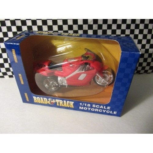 1/18 SCALE MAISTO ROAD & TRACK HONDA NR MOTORCYCLE RED SILVER BLACK STEERABLE