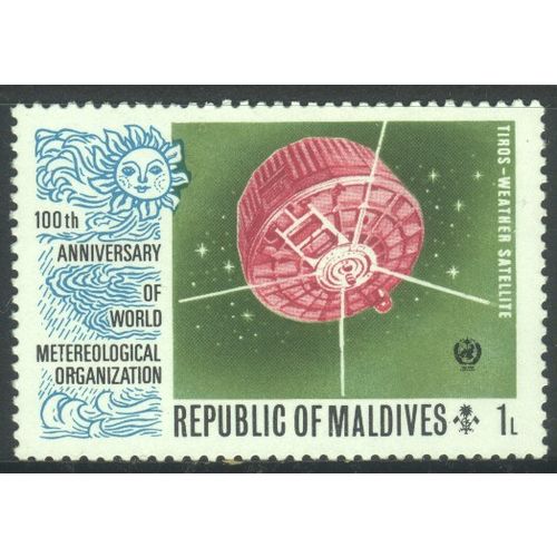 Maldives 1974 - SG475 - 1l multi - "Tiros" Weather Satellite - MH