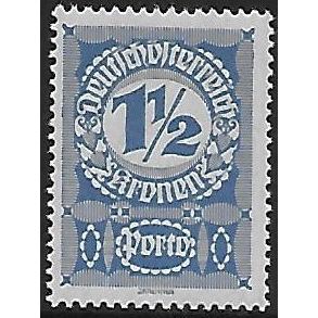 Po Mi 85 x (**): 1½ Kr. deep blue Postage Due Stamp: Numeral, white paper.