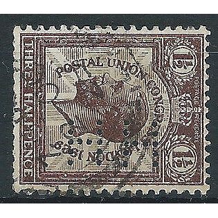 1929 SG436a 1 1/2d Purple-Brown PUC Wmk Sideways Perfin “HH” Fine Used ..
