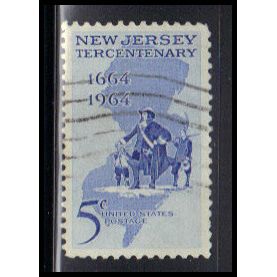 Used 1247 5c New Jersey Fine KA7512