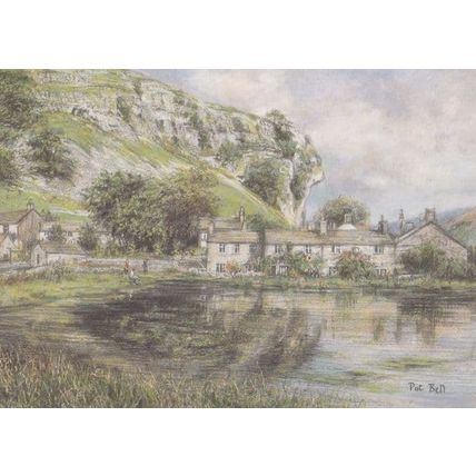 Kilnsey Crag River Reflection Yorkshire Giant Painting Postcard