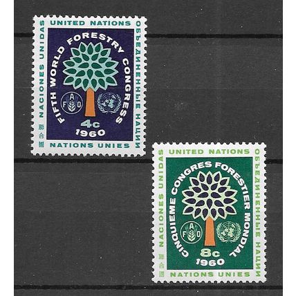 United Nations - New York 1960 5th World Forestry Congress MNH set S.G. 81-82